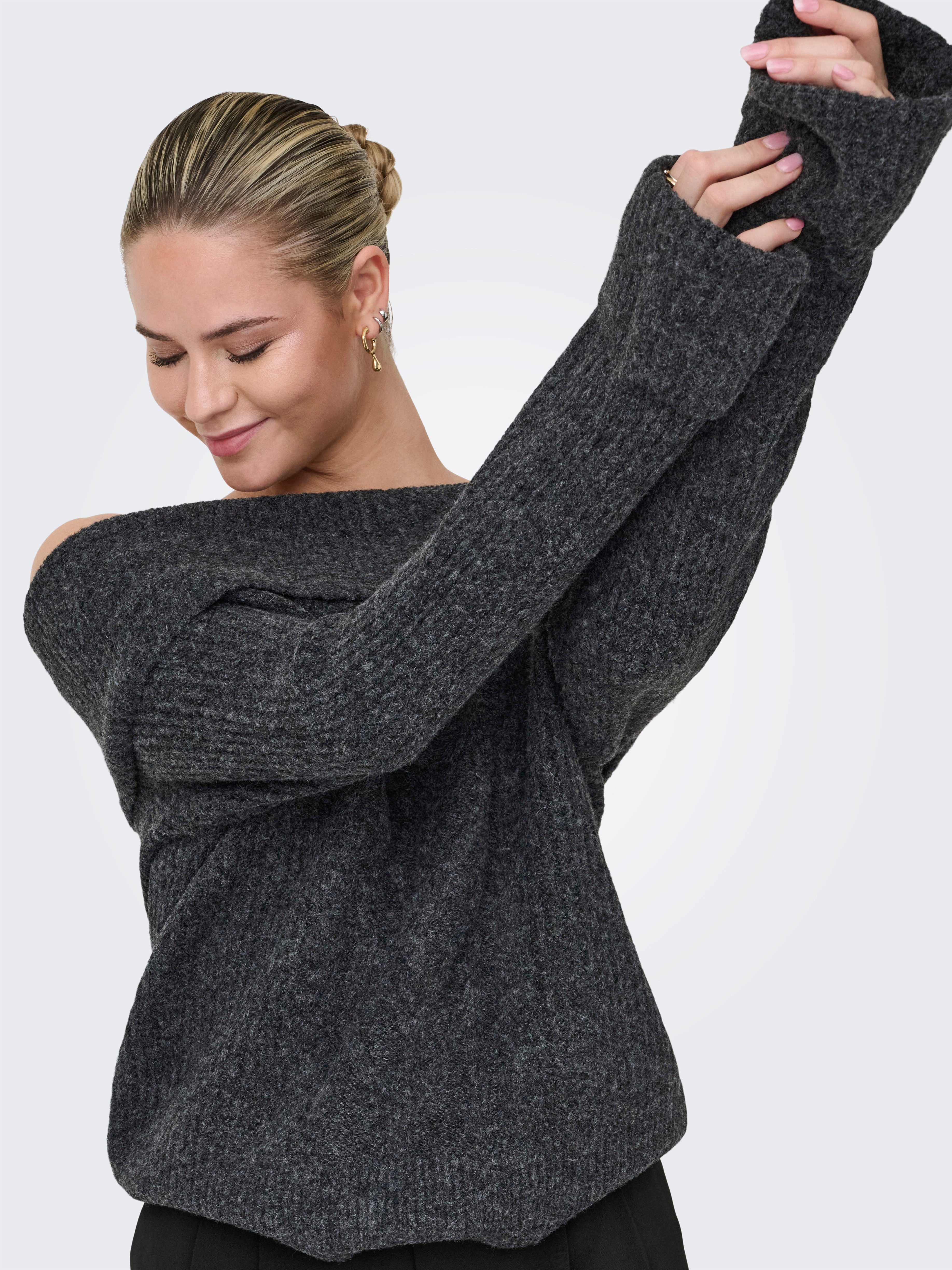 Stradivarius OFF-THE-SHOULDER - Maglione - white/bianco